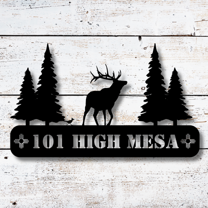New Mexico Elk Address Sign