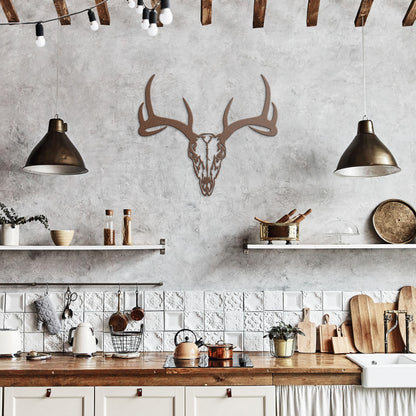 Southwest Deer Skull Metal Art