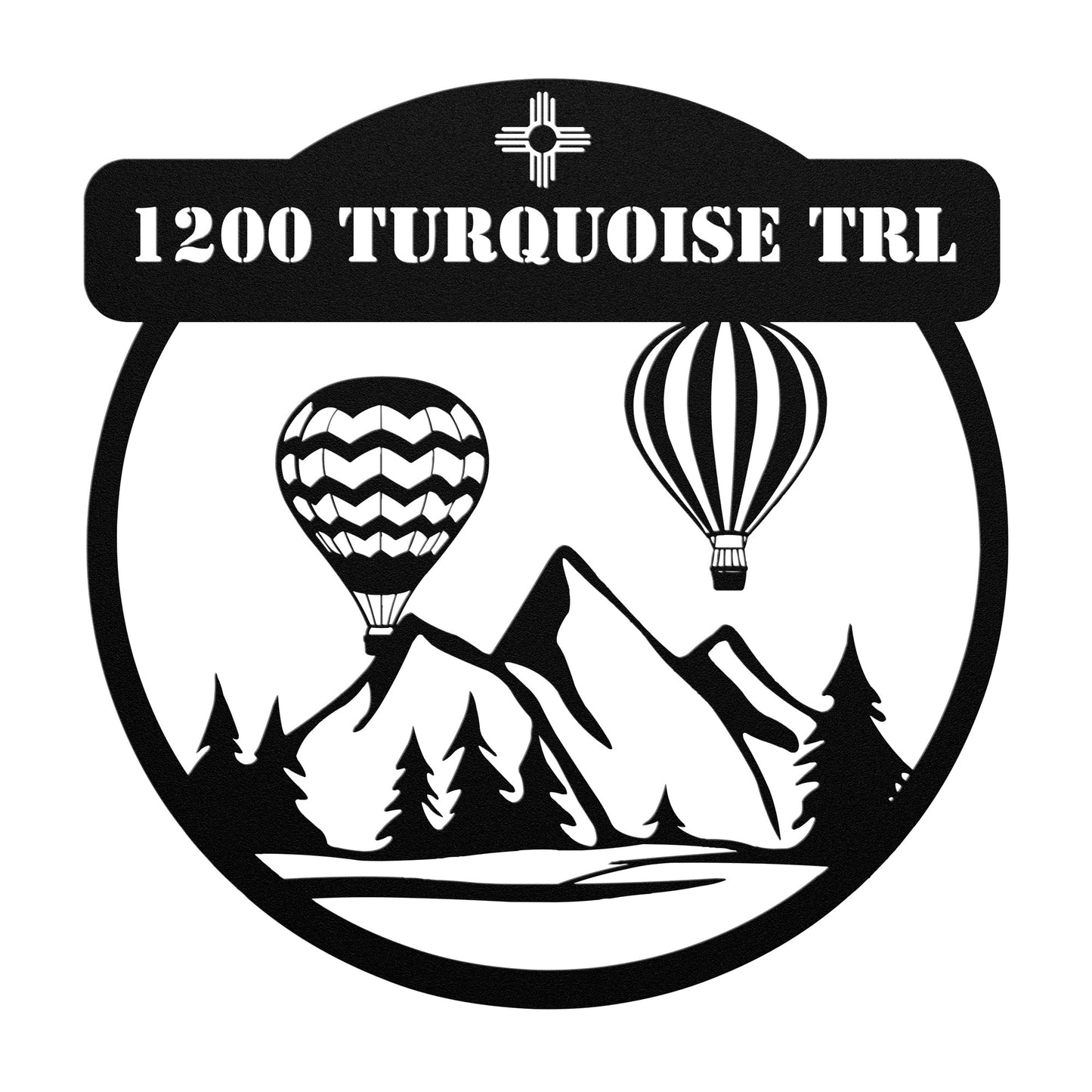 New Mexico Hot Air Balloon Metal Address Sign