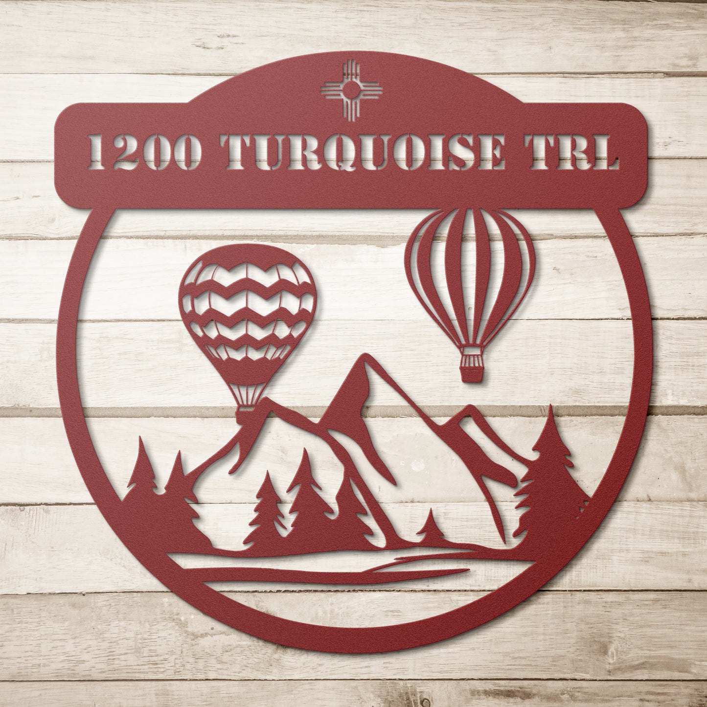 New Mexico Hot Air Balloon Metal Address Sign