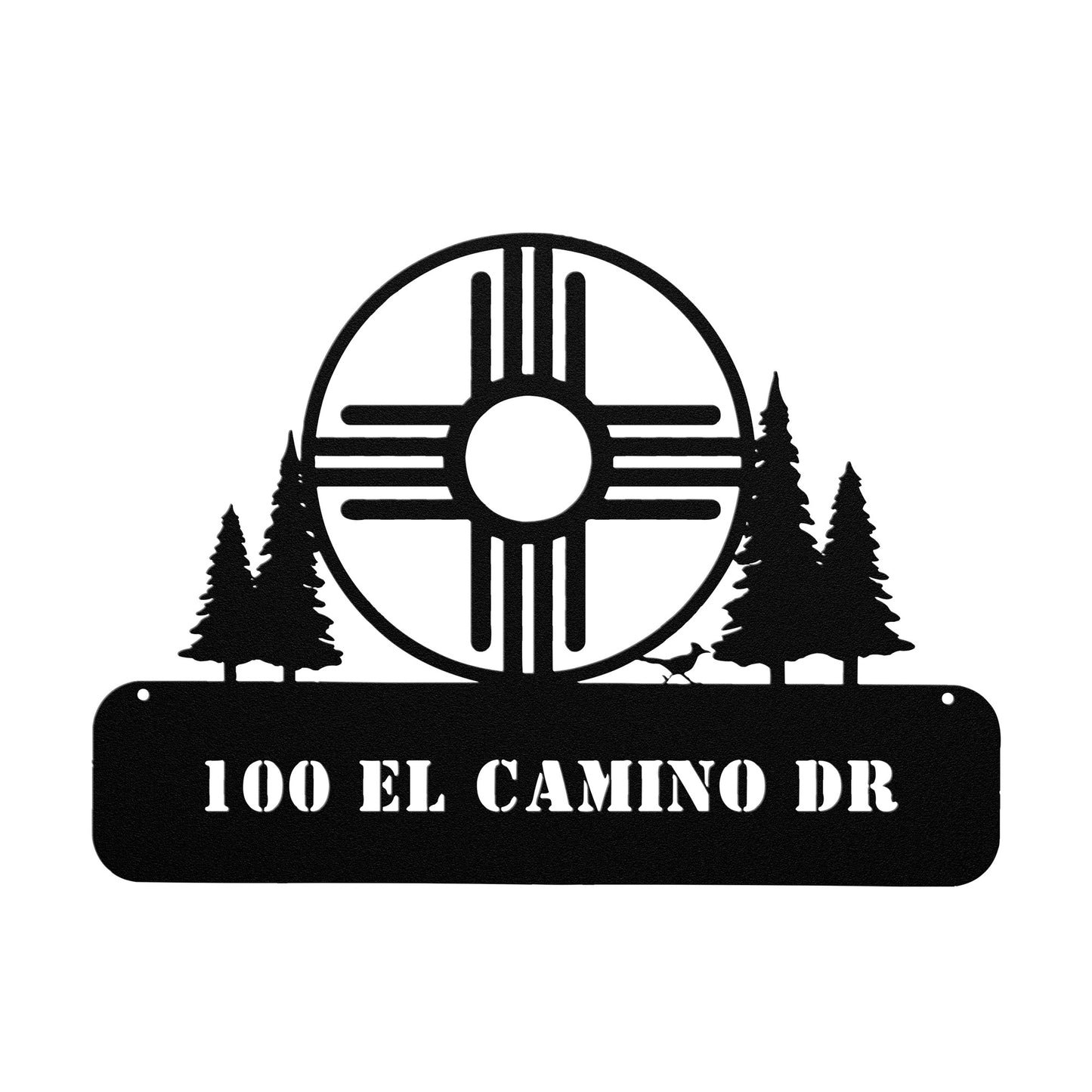 New Mexico Round Zia Address Sign